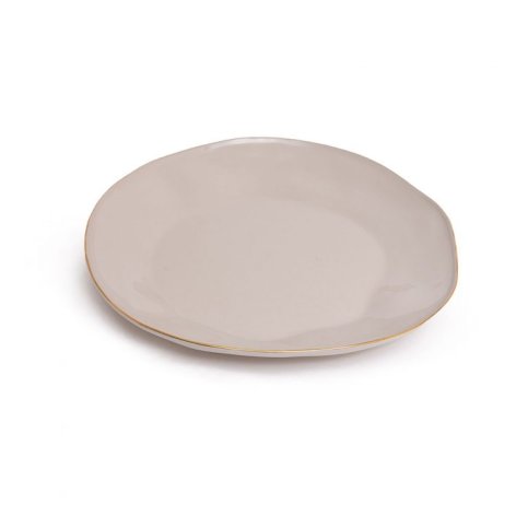 Indochine round plate L in: Cream