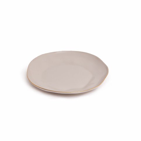 Indochine round plate M in: Cream