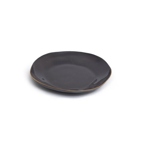 Indochine round plate M in: Charcoal