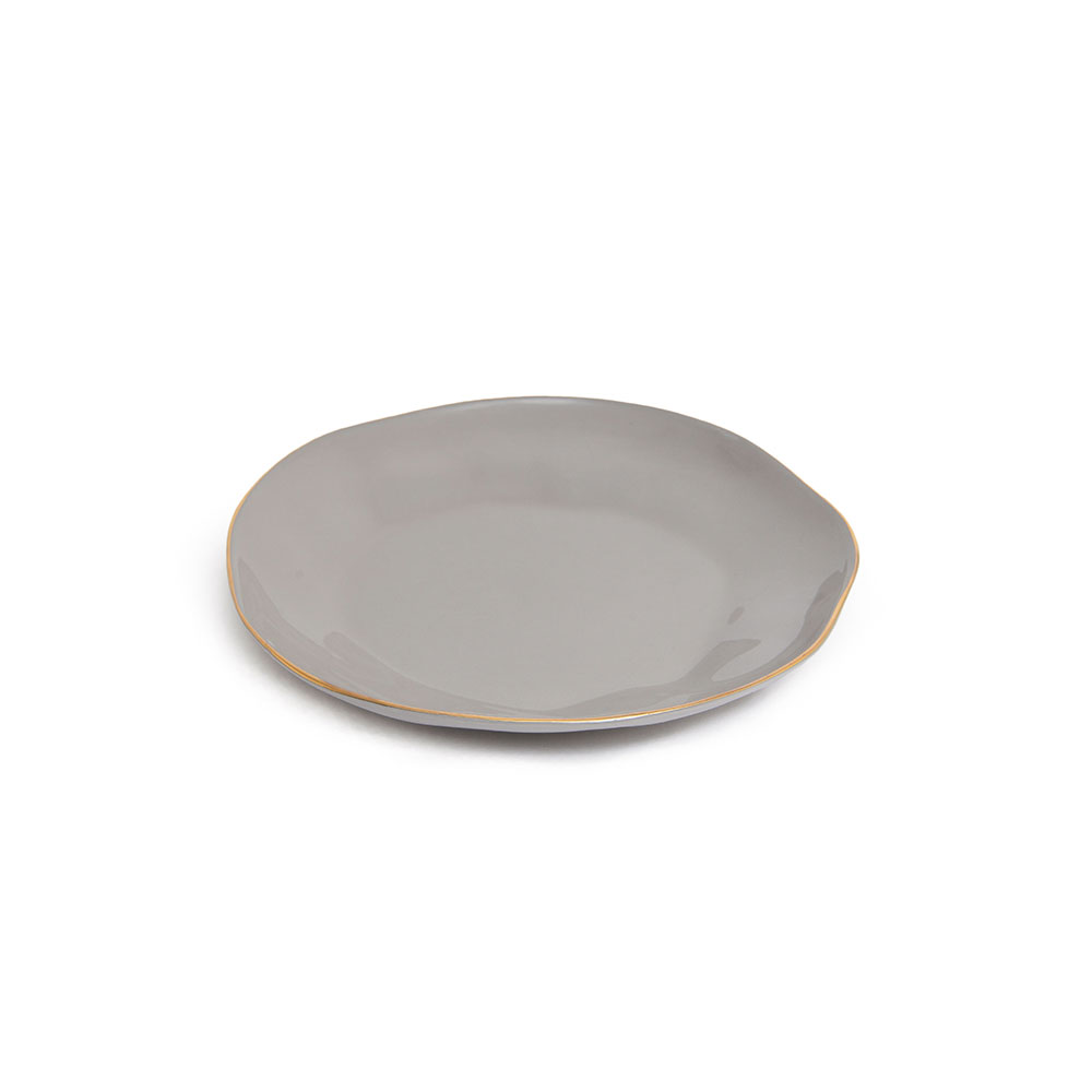 Indochine round plate M: Light grey