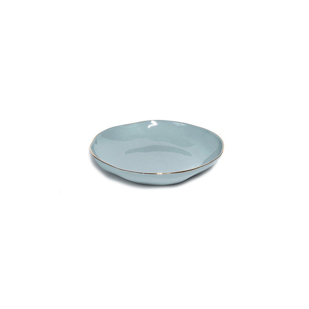 Indochine round plate S: Light blue